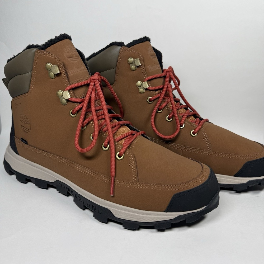 NEW Timberland Men's Size US 12 Rust Leather Treeline Waterproof Insulated Boots